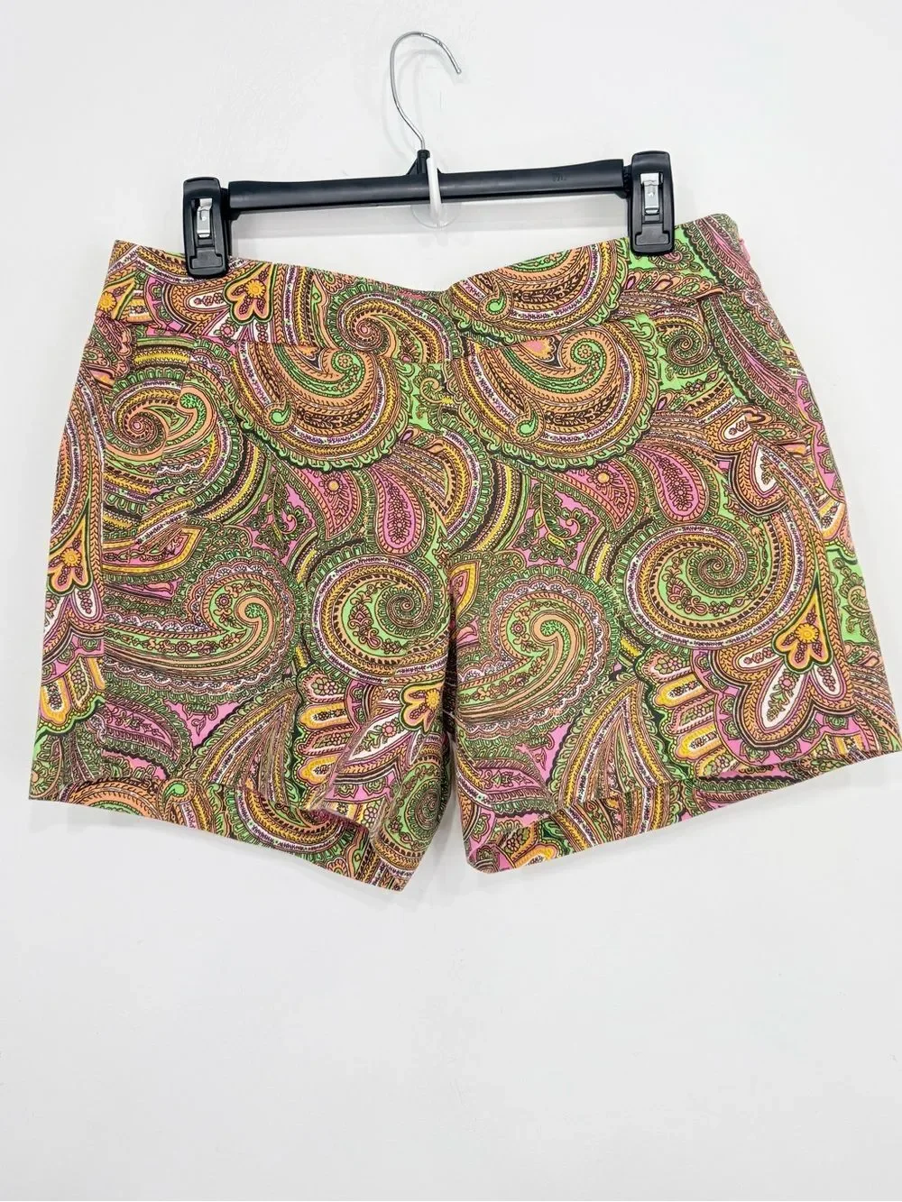 J. Crew Factory Orange Green Paisley Print Preppy Shorts